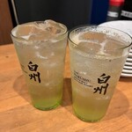 おでんと串カツ姫路のお店 - 梅酒のソーダ割りで乾杯