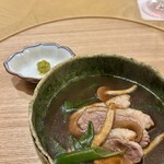 佐ノ - 柚子胡椒の味変。鴨肉とすき焼き汁が美味しい