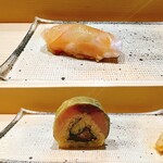 すし宮川 - 白甘鯛＆〆さばの棒鮨  