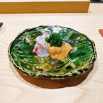 すし宮川 - クエ（手前）＆真ハタ（奥）、あん肝ポン酢  