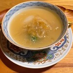 中華 大しげ - 蕪鰹菜白湯鱶鰭スープ