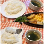 どんぐり - 粒立ちの良いライスは艶やかで美味しく、
ワカメスープは薄味で優しいお味。