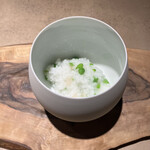 katecuore - スナップエンドウと牛脂のリゾット