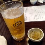 函館 開陽亭 - ビール＆お通し
