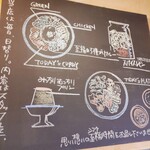 シフク食堂 - カウンター後ろにある紹介黒板