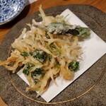 箸の音 - 白魚とごぼうのかき揚げ