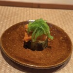 土方 - 茄子白味噌田楽  利尻雲丹