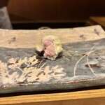 天ぷら 川原崎 - カワハギ肝巻き