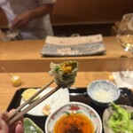 天ぷら 川原崎 - 紫蘇巻きうに