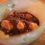 おおもり - 「そばがきぜんざい」1,000円　丸抜きしたそば粉を使用し、甘みを少し抑えた上品な味わい