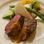 トラットリア・コッレ - フィレ肉炭火焼き：野菜もうましでした