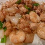 福龍酒家 - エビとトリの炒め物