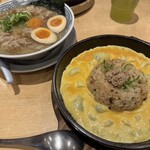 丸源ラーメン - 味玉肉そば￥957+チャーハン餃子セット￥429