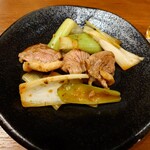 鴨料理 呂尚 - 鴨肉と葱の炒め物　葱のシャキシャキ感が鴨肉に合う