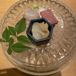 にかい笹木 - 白バイ、鮪、白身の刺身