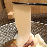 花山うどん - 一反木綿のような花山うどん名物鬼ひも川