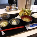 天ぷらなか天 - 豚天定食850円　海老天追加