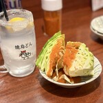 焼鳥どん - シャリ生レモンとキャベツ味噌