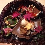 祇園 にしかわ - 八寸／焼き魚、いくら、なまこ、鴨など