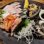 こけら - お刺身単品（鮃、赤貝、蒸鮑）