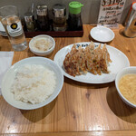 名古屋餃子製作所 - 名古屋餃子12個定食(ライス大盛)