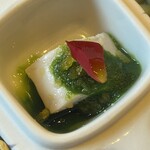 Ristorante IL PRINCIPE - 白子のレッソ 自家製からすみグラッパ漬け 玉パセリオイル