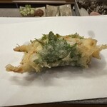 天ぷら 車 - 生白魚大葉巻き