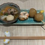 NEO海鮮割烹居酒屋 まるゆき - お通し　山形芋煮ほか