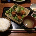 Zakuu - 日替わり定食　唐揚げ　おろしポン酢