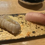 日本橋 すし処 二ノ宮 上野店 - 炙りえんがわ、寒ブリ❣️