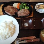 ステーキハウス寿楽 本店 - ナイフとフォークでみそ汁（笑）