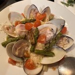 23 - 蛤とアスパラのリゾット。蛤プリプリ！