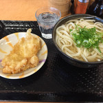 こがね製麺所 - かけ中ととり天