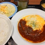 松屋 - 【期間限定】オムデミハンバーグ定食