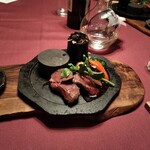 花仙庵 仙仁温泉 岩の湯 - 鹿肉ステーキ