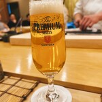 鮨 しゅん輔 - 最初は生ビール