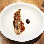 レストラン ウオゼン - 雪の下白菜ローストコンテチーズにがけ、ビーツ、黒にんにくバーニャカウダソース赤ワインソース 赤ワインソース