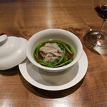 レストラン ウオゼン - すっぽん、熊　なめこ平茸スープ