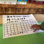 河内屋 - 当日置かれた紙　8:50頃