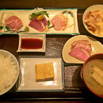 日本料理　日高 - 御造り定食(選べる小鉢は合鴨ロースと玉子焼を選択)