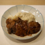 うを徳 - 大間 鮪 ほほ肉 ソテー & 牡蠣のムース & じゃがいものムース