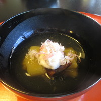 とうふ屋うかい 鷺沼店 - 季節コース（７品）￥４５４０・茄子と鰻の蒲焼＠’１４．８．下旬