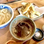 麦の杜 - 海鮮天と野菜盛天＋釜湯うどん