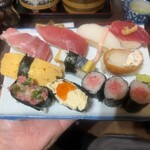 串かど - ダブル定食に付く上寿司