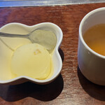 やきにく百済 - 柚子シャーベット&熱々コーン茶