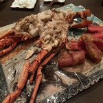 たくまんま - 五島の伊勢海老 2か月ねかせた京人参　3時間低温で揚げている 根室の4kgの鮃をまるっとソースにしたそうです。