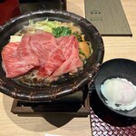 個室会席 北大路 - 黒毛和牛のすき焼き陶板