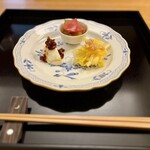 日月 - クラゲの合わせ
                                玉子の烏龍茶煮　白菜と干し海老の和物