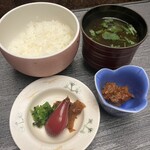 若竹の庄 - ご飯味噌汁香の物
