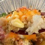 芝富士酒場 さく家 - ねぎとろ丼と温泉卵